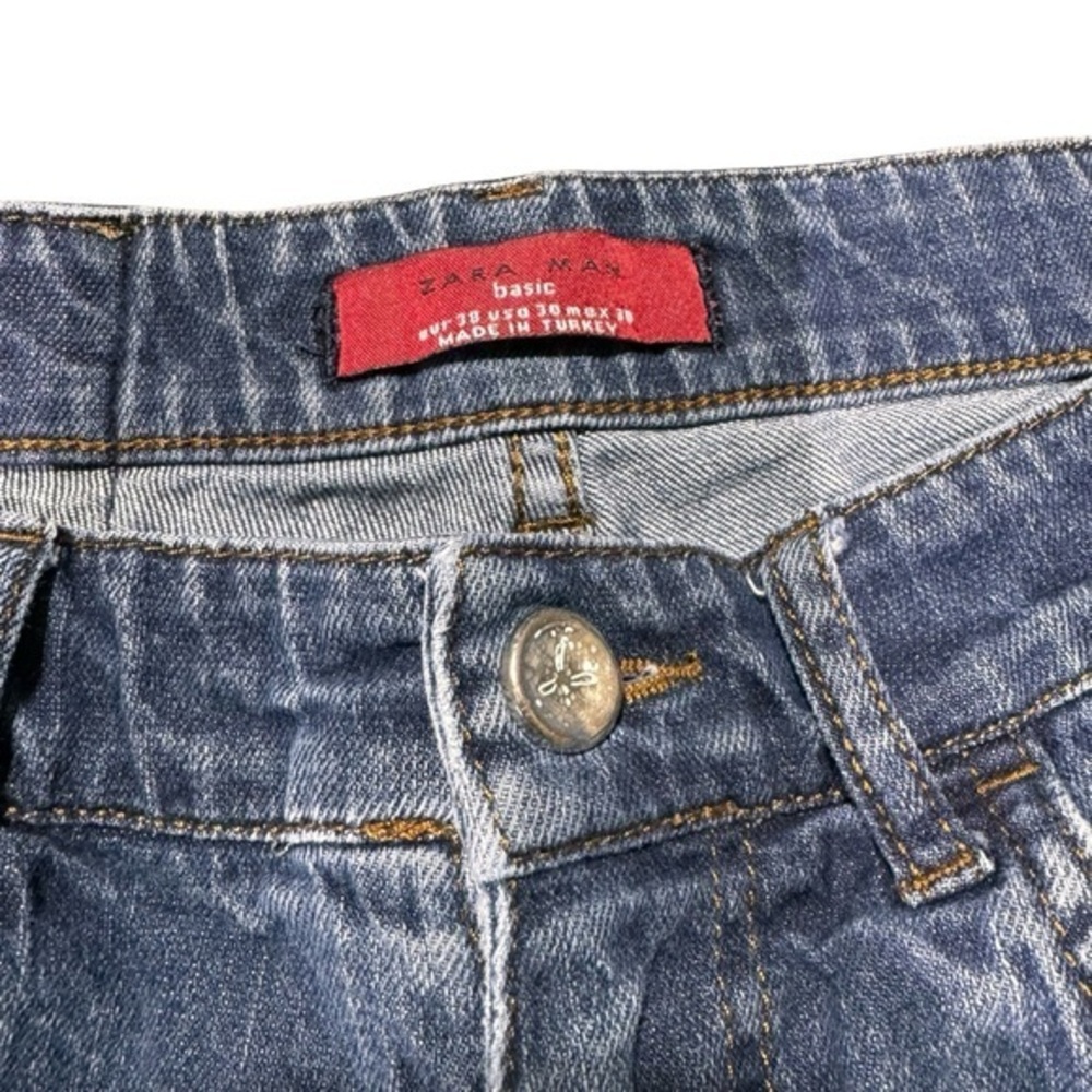 ZARA Man Basic straight leg Men’s size 30 distressed/ acid washed denim wash - Picture 3 of 12